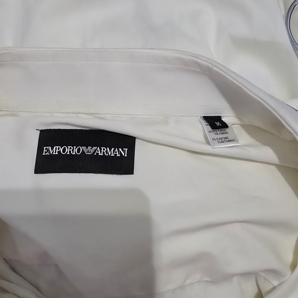 Emporio Armani Crisp White Dress Shirt SIZE M. NWT Has Authentification Card - Picture 12 of 12